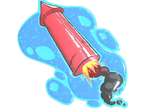 Sticker | Big Red Rocket (Glitter)